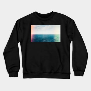 Blue Ocean and Sky Shot on Film With Light Leaks Crewneck Sweatshirt